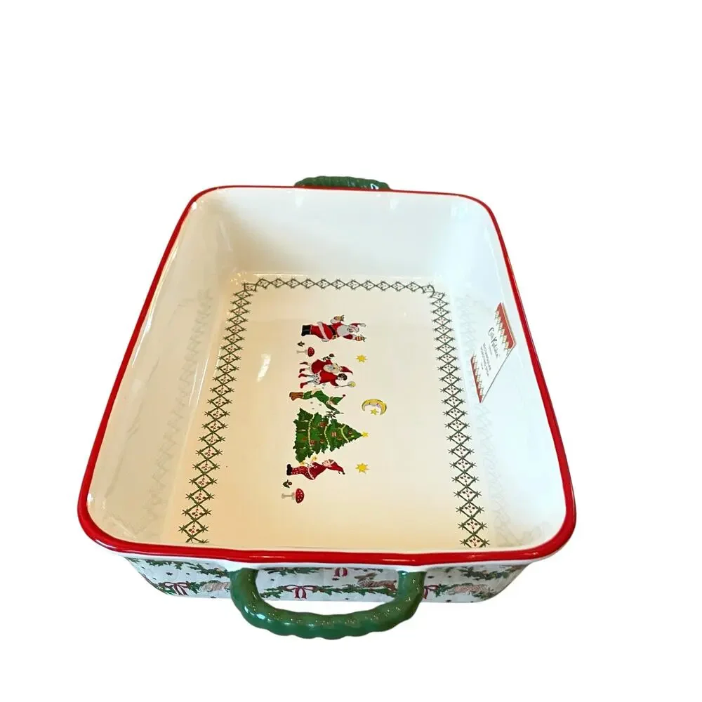 Cath Kidston Christmas Legends Garland Rectangle Roasting Dish Stoneware 8x14